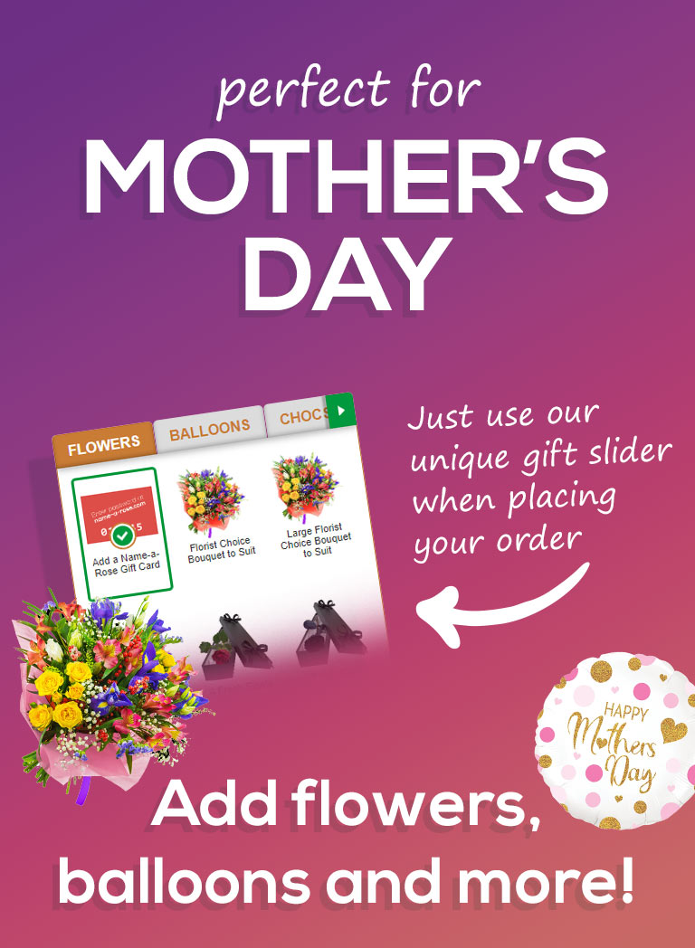 Add flowers, balloons and much more to your hamper this Mother's Day